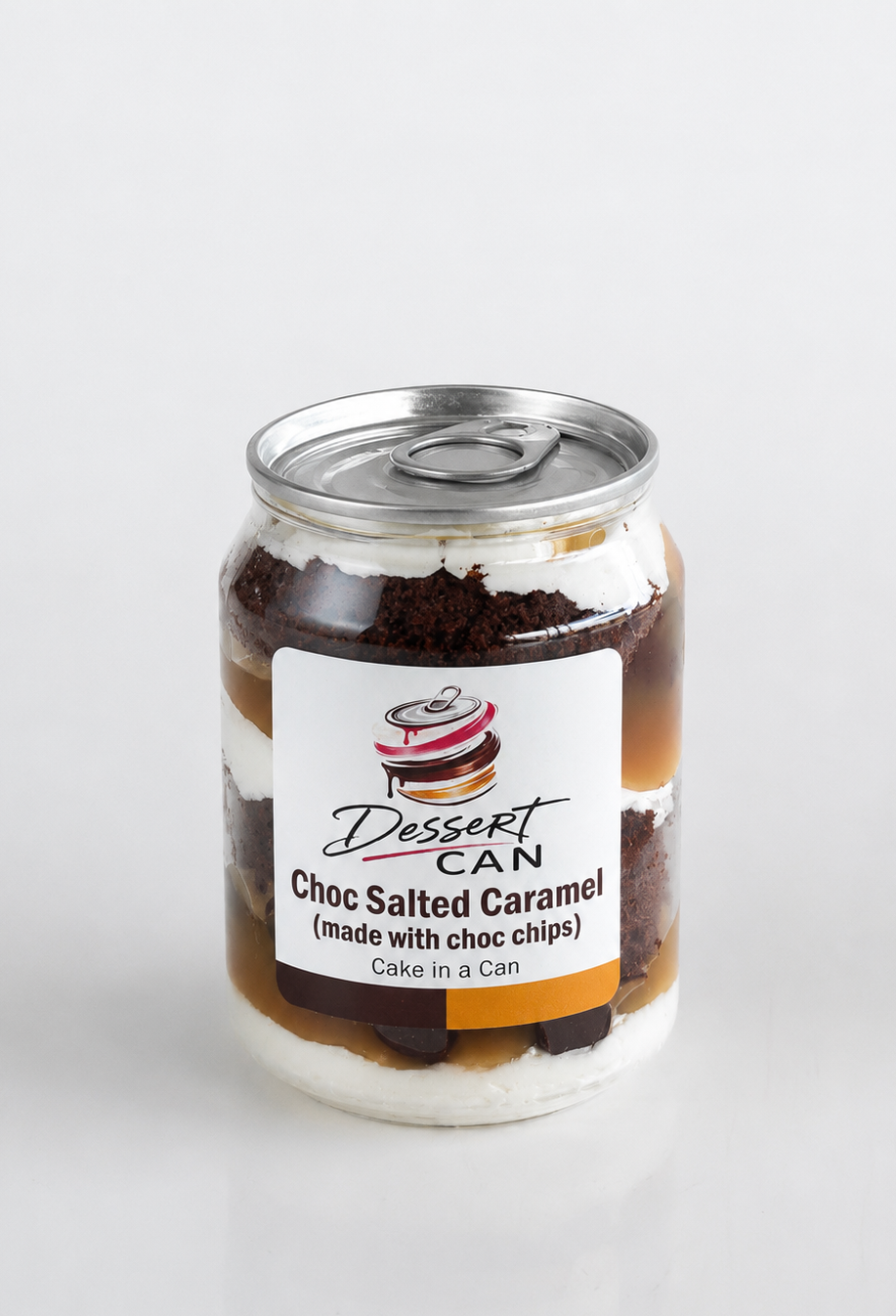 Choc Salted Caramel (made with choc chips) - Cake in a Can