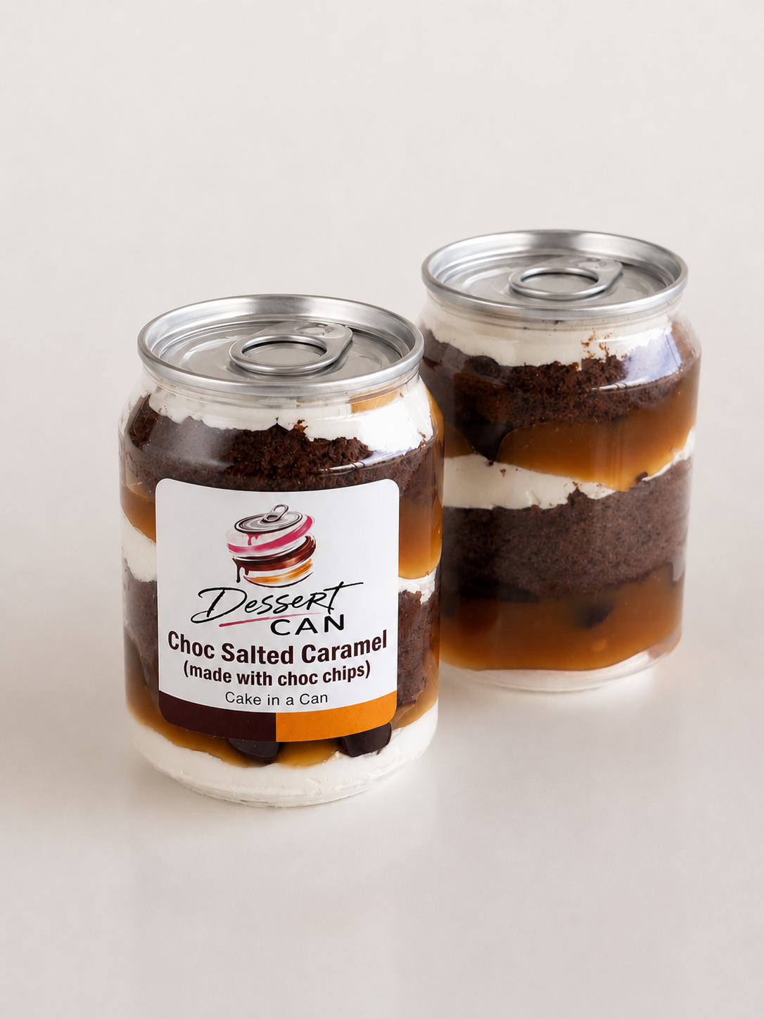 Choc Salted Caramel (made with choc chips) - Cake in a Can